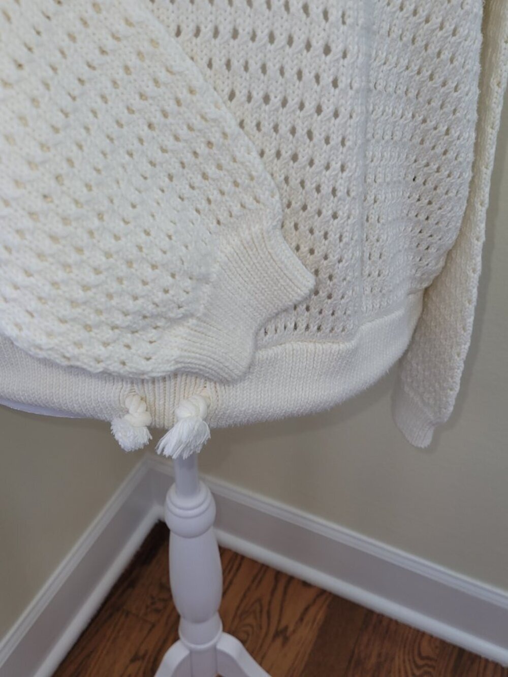 Sweaty Betty Tides High Open Weave Sweater Ivory White Women's Size 0 - Picture 10 of 13